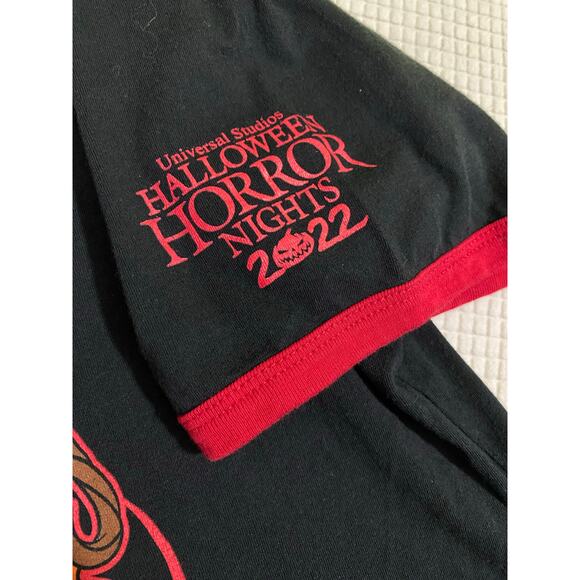 Halloween Horror Nights Shirt Men's XL Black Red Ringer Graphic Tee 2022 - Picture 7 of 9